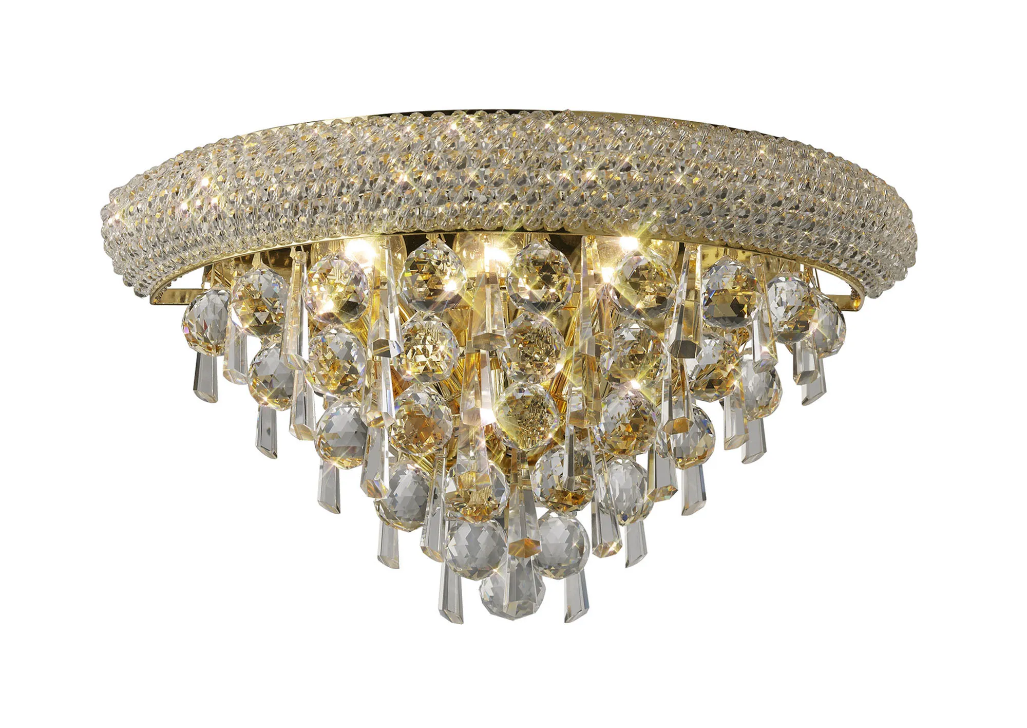 Alexandra Gold Crystal Wall Lights Diyas Wall Washers